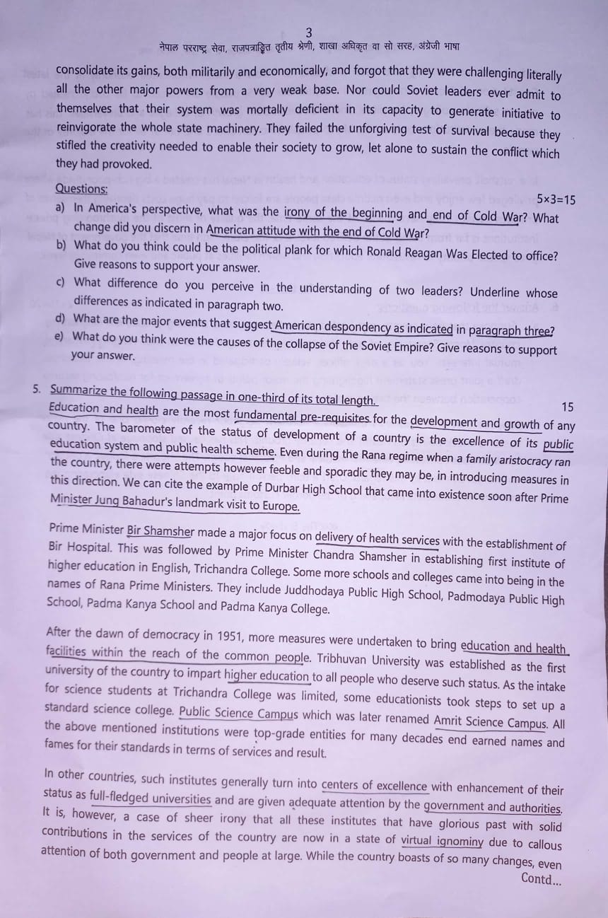 MoFA Section Officer Old Question – Year 2080 - Page 9