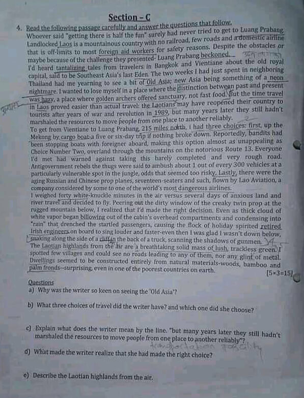 MoFA Section Officer Old Question – Year 2077 (Extra Paper I) - Page 3